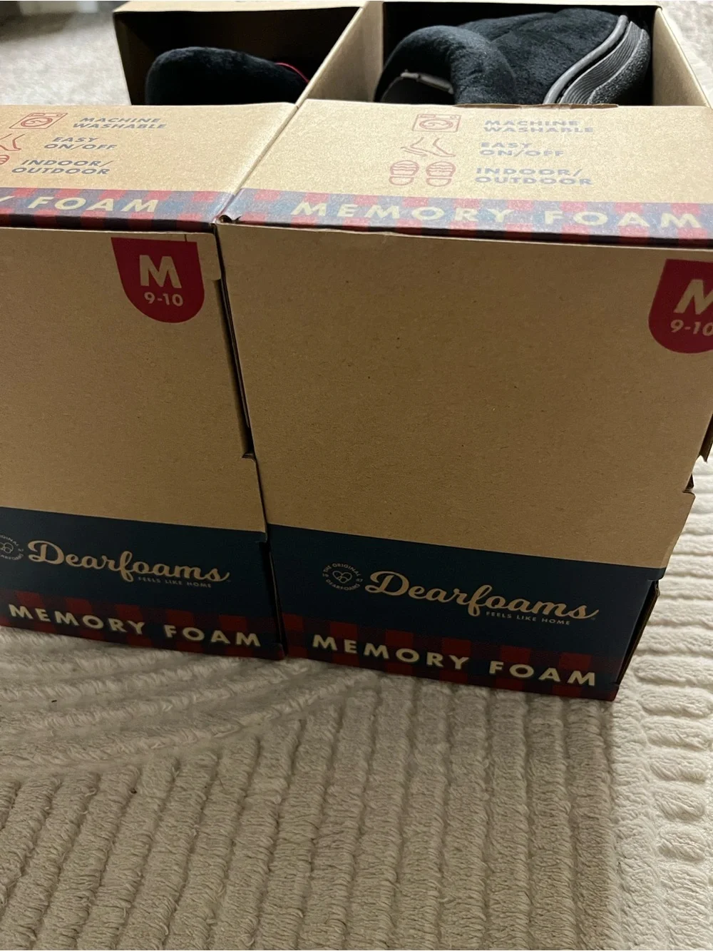 New Men's Dearfoams Memory Foam Slippers Size M